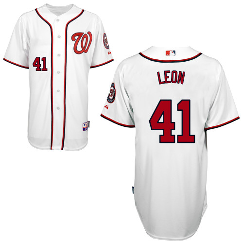 Sandy Leon #41 Youth Baseball Jersey-Washington Nationals Authentic Home White Cool Base MLB Jersey